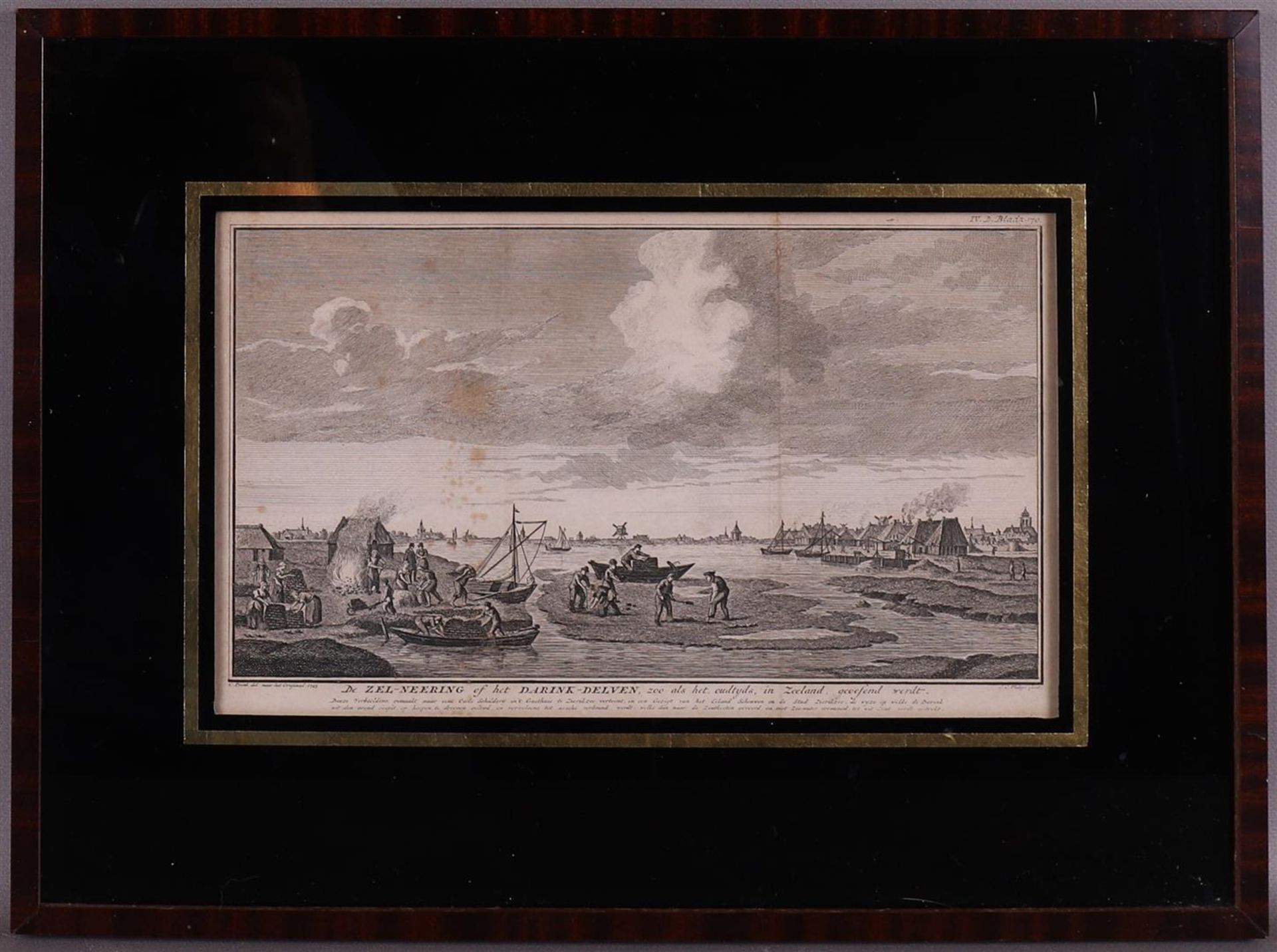 Three various topographical works in a frame, including France 18th century. - Image 4 of 5