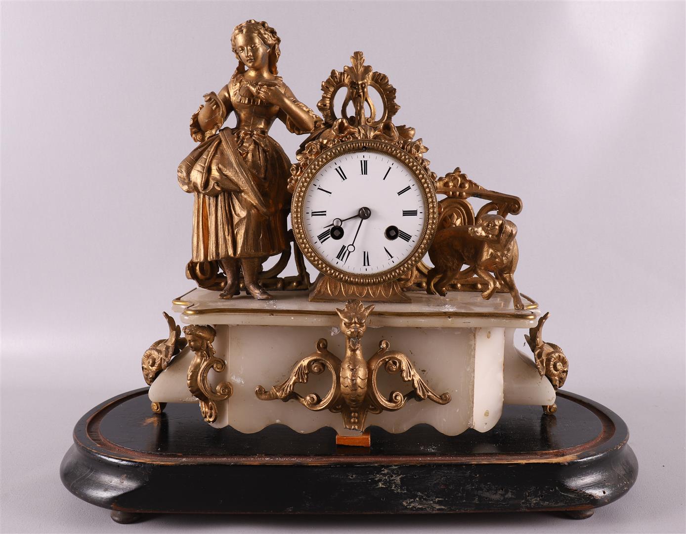 An alabaster clock pendulum, France 19th century. - Image 2 of 5