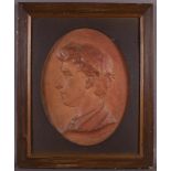 A bas relief / medallion portrait of Jan de Jong, brother-in-law of Simon Miedem