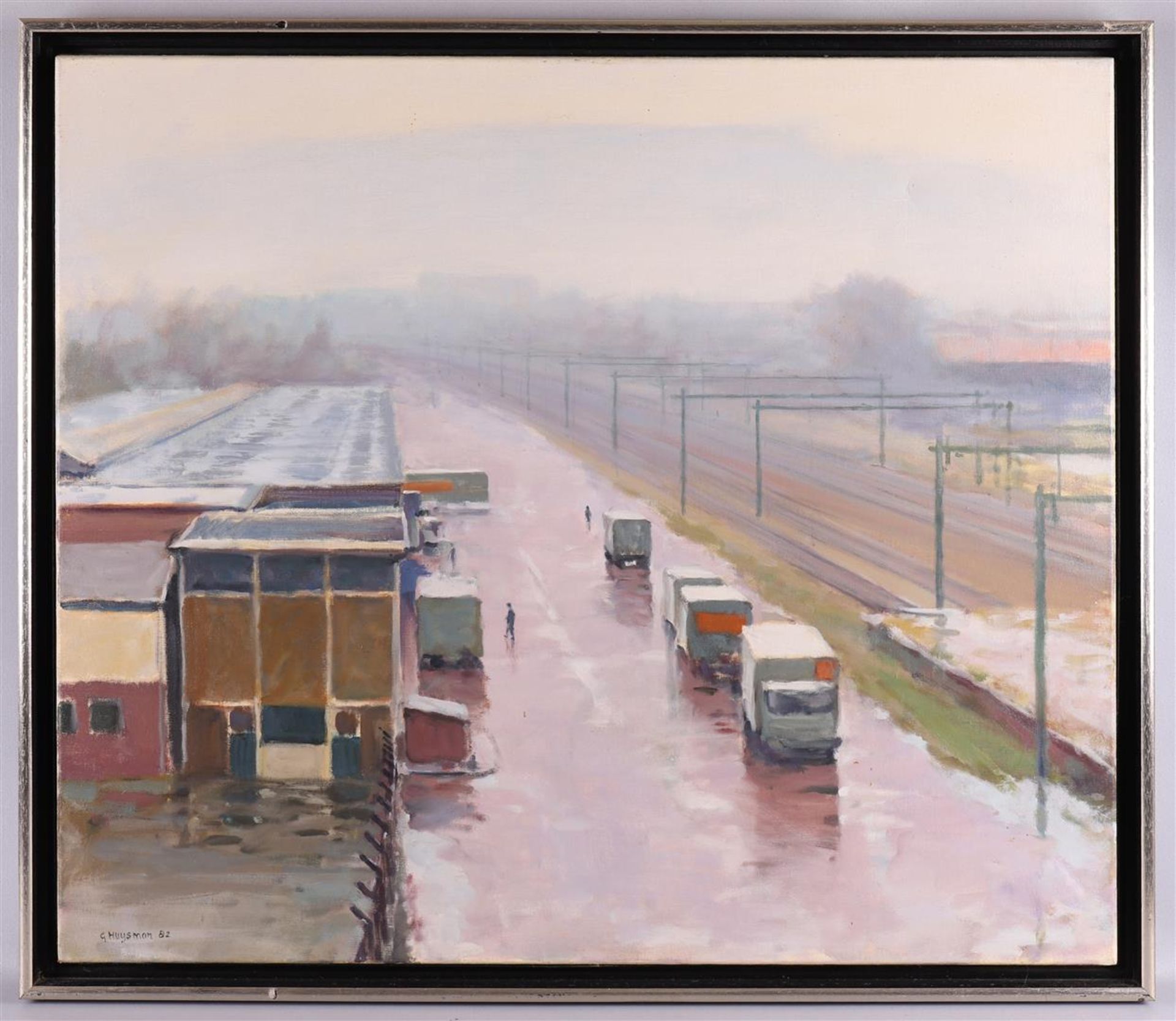 Huysman, Gerard (1953-) 'Factory site in the rain',