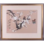 China, 20th century 'Birds with cherry blossoms',