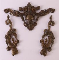 A three-piece bronze furniture fitting, Holland 19th century, to. 3x.