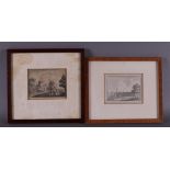 Four topographical prints in frame, including Utrecht, 18th century, tot. 4x.
