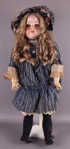 A limbed doll with a porcelain head, Germany, ca. 1900-1938. Marked: Armand Marseille, no. 390 A.