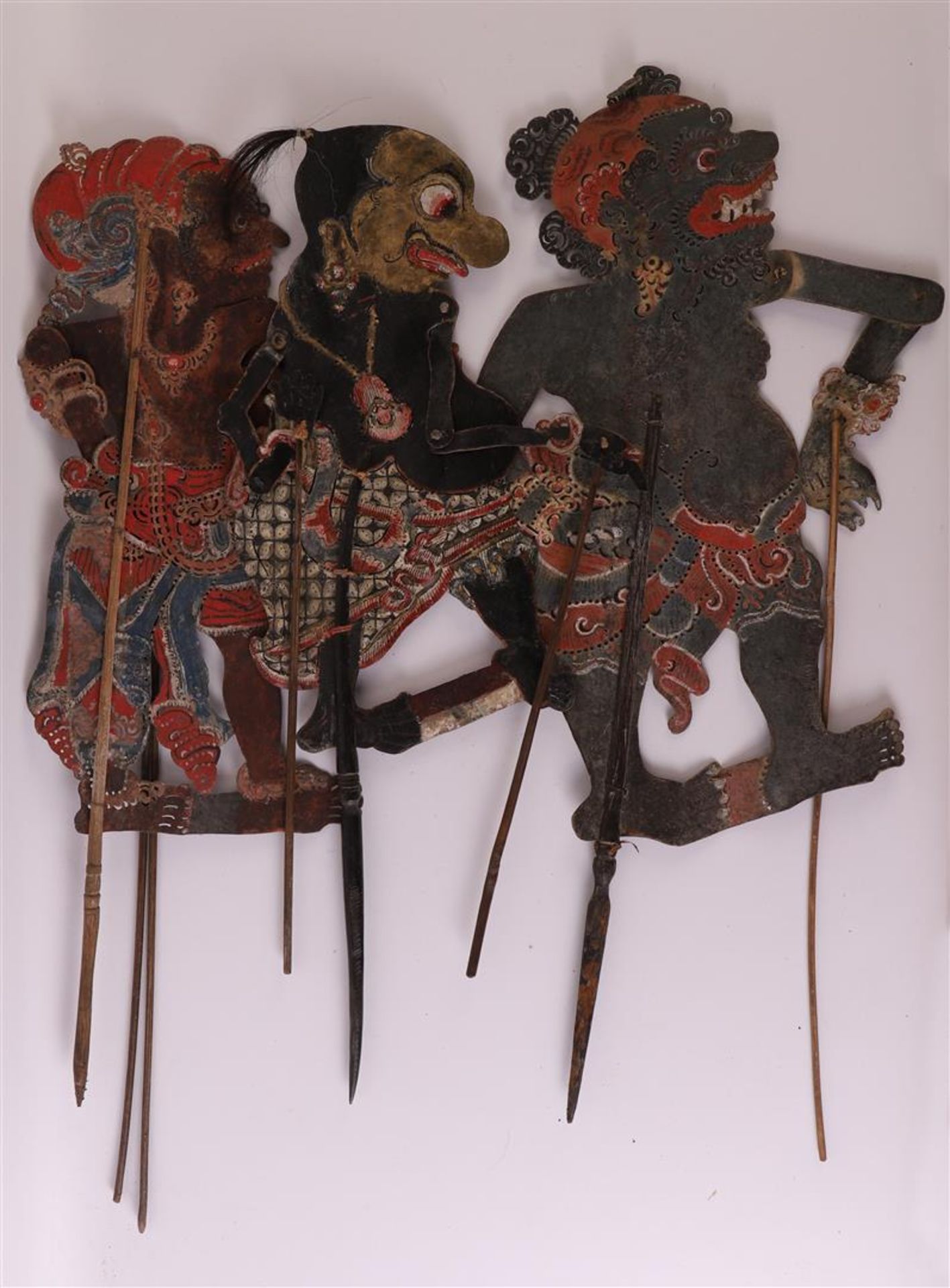 A lot of various Wayang Kulit dolls, Indonesia, 20th century, to. 9x. - Image 3 of 3