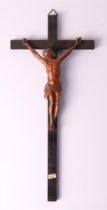 A carved limewood Corpus Christie, France 19th century, h 18 x w 12 cm.