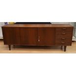 A vintage design walnut veneered sideboard, Pastoe or surroundings, 1960s, h 73.5 x l 92.5 x d 42