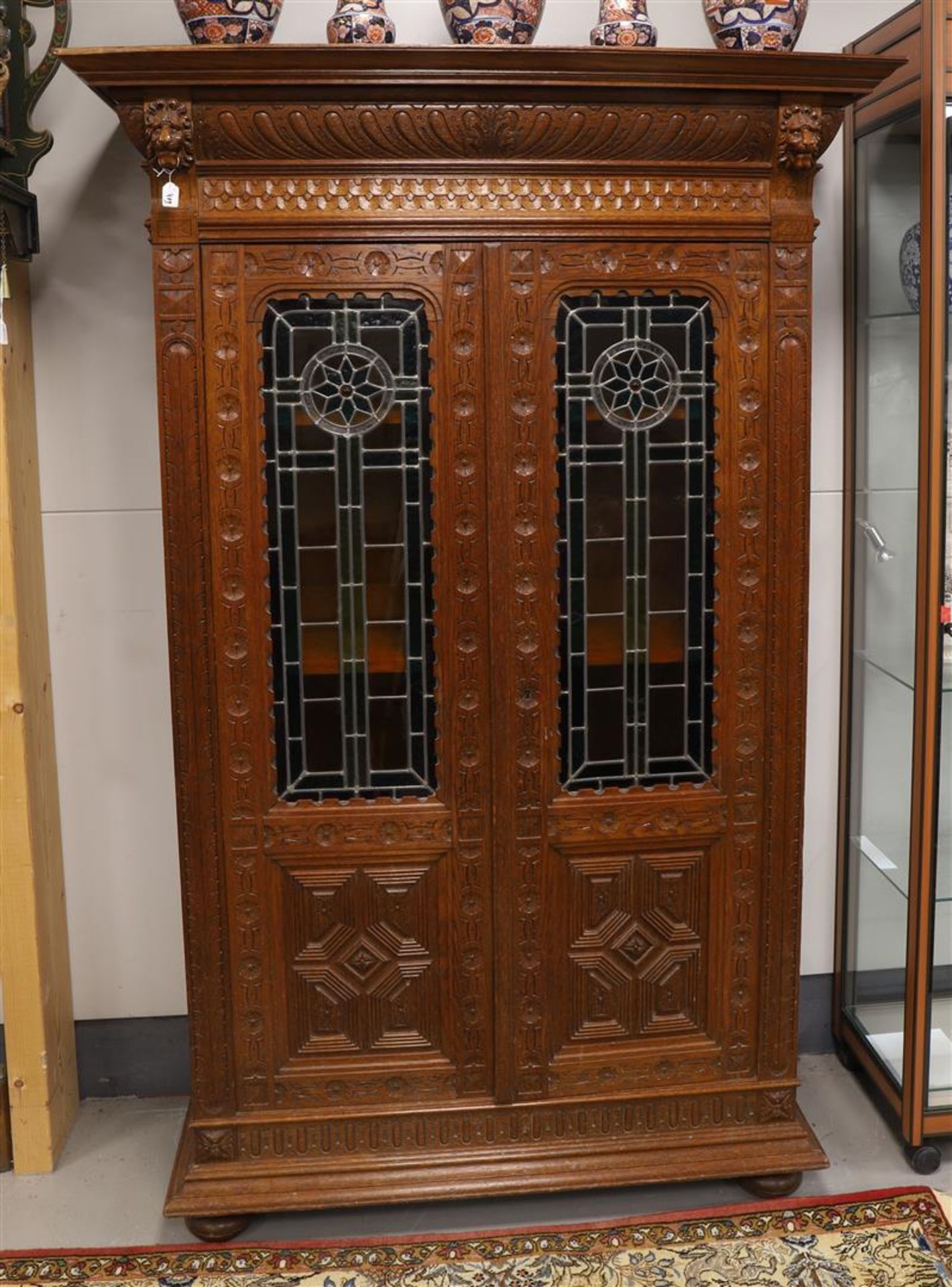 A two-door cupboard, Holland, Renaissance style, late 19th century, h 190 x w 102 x d 50 cm.