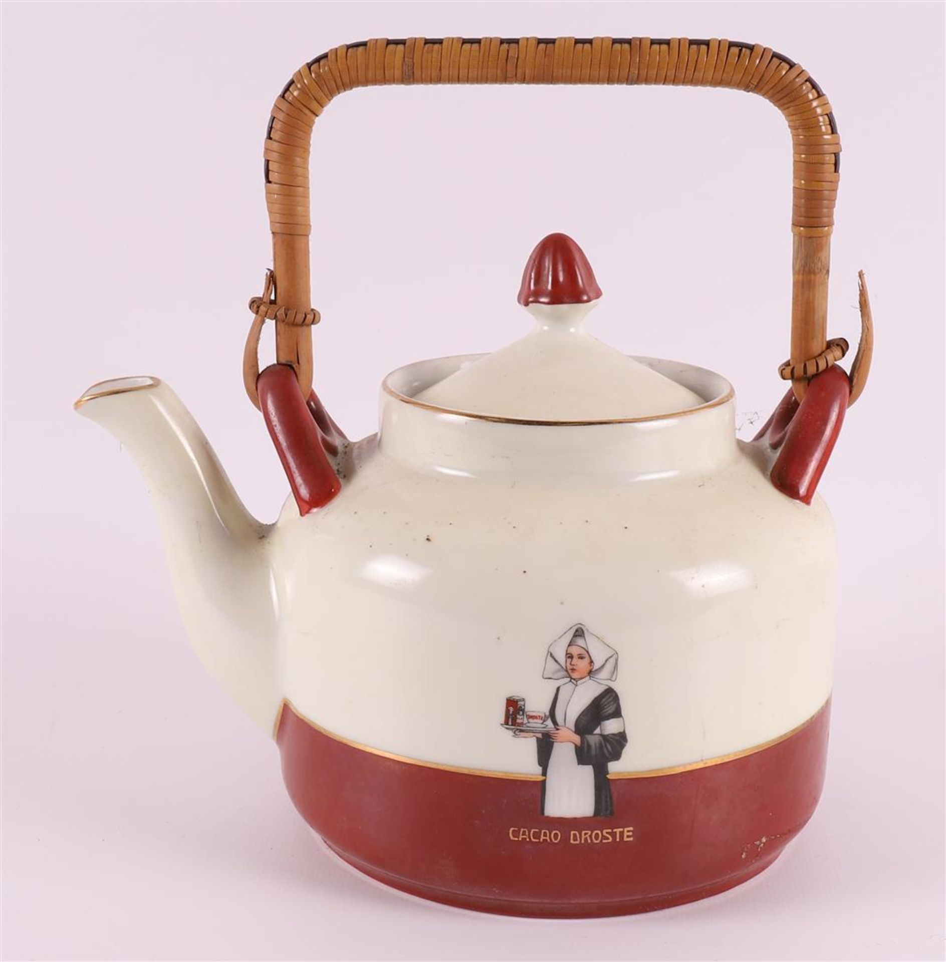 A porcelain Droste cacao chocolate kettle with five cups and saucers, ca. 1930. Commissioned by - Bild 7 aus 12