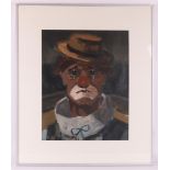 Klompien, Marten (1916-1996) "Portrait of a clown", signed upper right and '55, gouache/paper, h