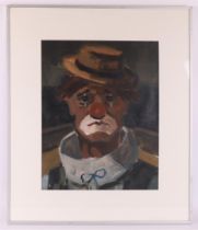 Klompien, Marten (1916-1996) "Portrait of a clown", signed upper right and '55, gouache/paper, h