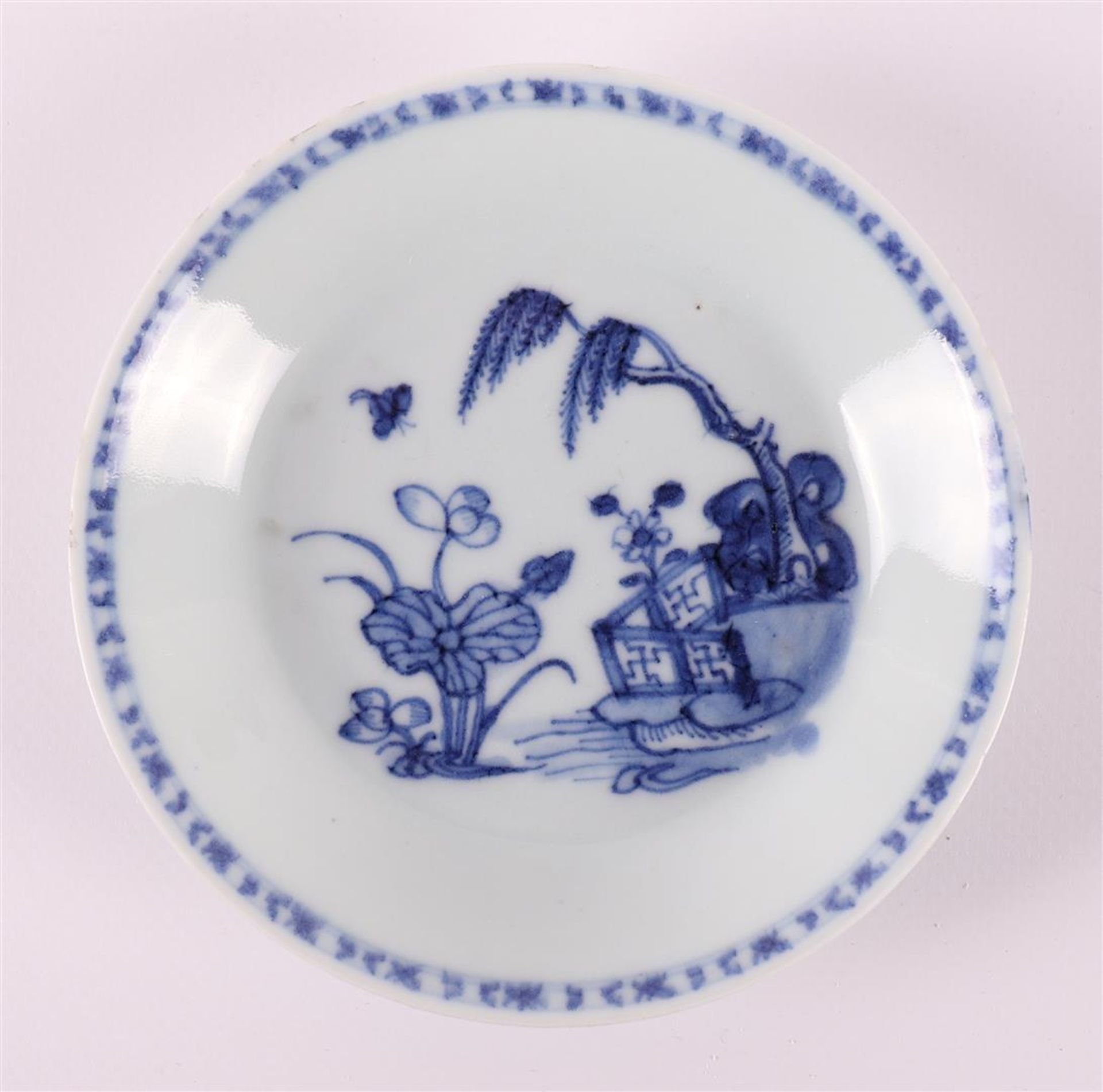 Two blue/white porcelain cups and saucers, China, Qianlong, 18th century. Blue underglaze decor of - Image 3 of 9