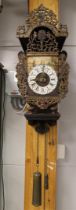 A Frisian chair clock, Friesland, 2nd half of the 19th century. Polychrome decorated wooden chair