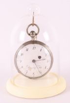 A men's vest pocket watch with key winding in second grade 835/1000 silver case, 19th century (