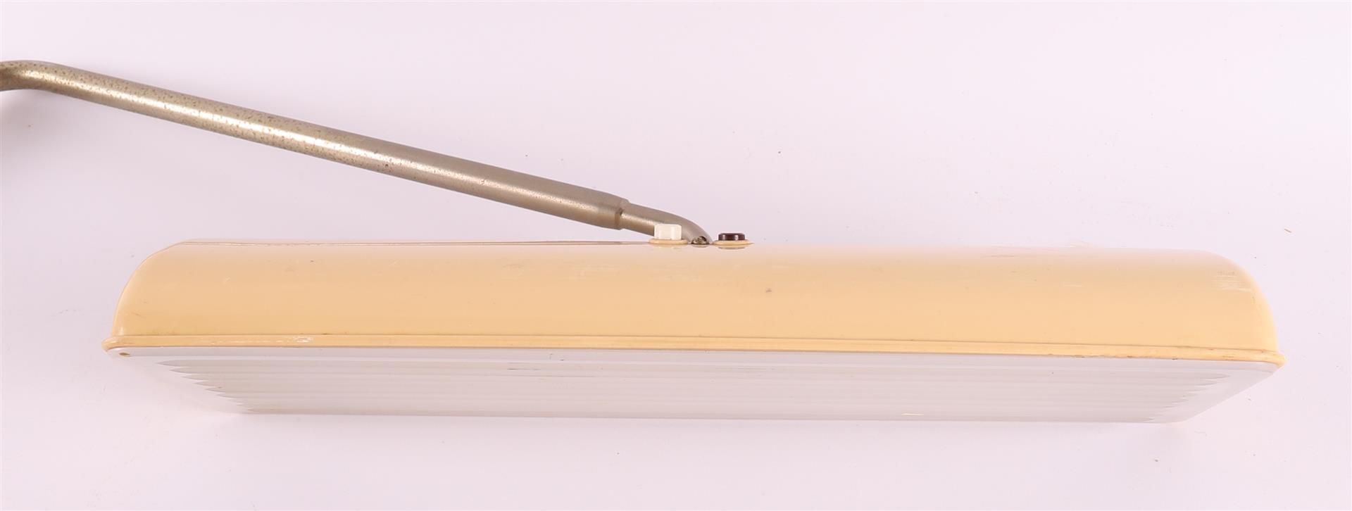 A white plastic and chrome metal vintage design desk lamp, Germany, Waldman type ST 208, 1970s. - Image 2 of 2