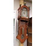 A small model 'quarter model' tail clock, Friesland, mid 19th century. Oak madder case, curved