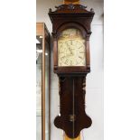 A Groningen model tail clock or mayor clock with moon indication, Holland ca. 1830. Mahogany