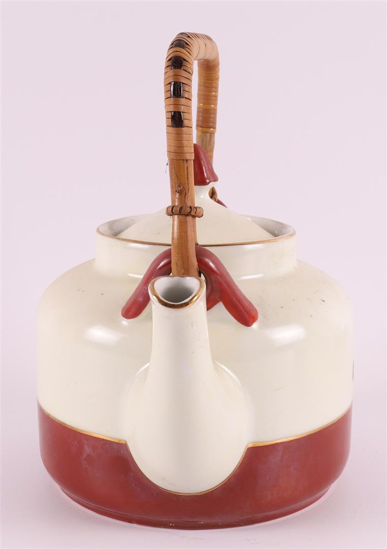 A porcelain Droste cacao chocolate kettle with five cups and saucers, ca. 1930. Commissioned by - Bild 10 aus 12