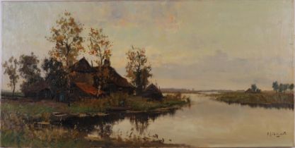 Zwart, Adrianus (Arie) Johannes (1903-1981) "At the lakes near Nieuwkoop", signed in full right, oil