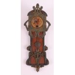 A small model Art Nouveau grandfather clock, Germany around 1900, h 35 cm (damaged dial).