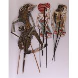 A lot of various Wayang Kulit dolls, Indonesia, 20th century, to. 9x.