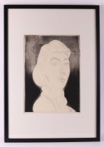 Wiegers, Jan (Oldenhove 1893 - A'dam 1959) "Portrait of a young woman", signed with studio stamp '