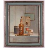 Gutter, Pieter (Piet) (1944) "Still life medicine bottles", signed in full right and '91, oil