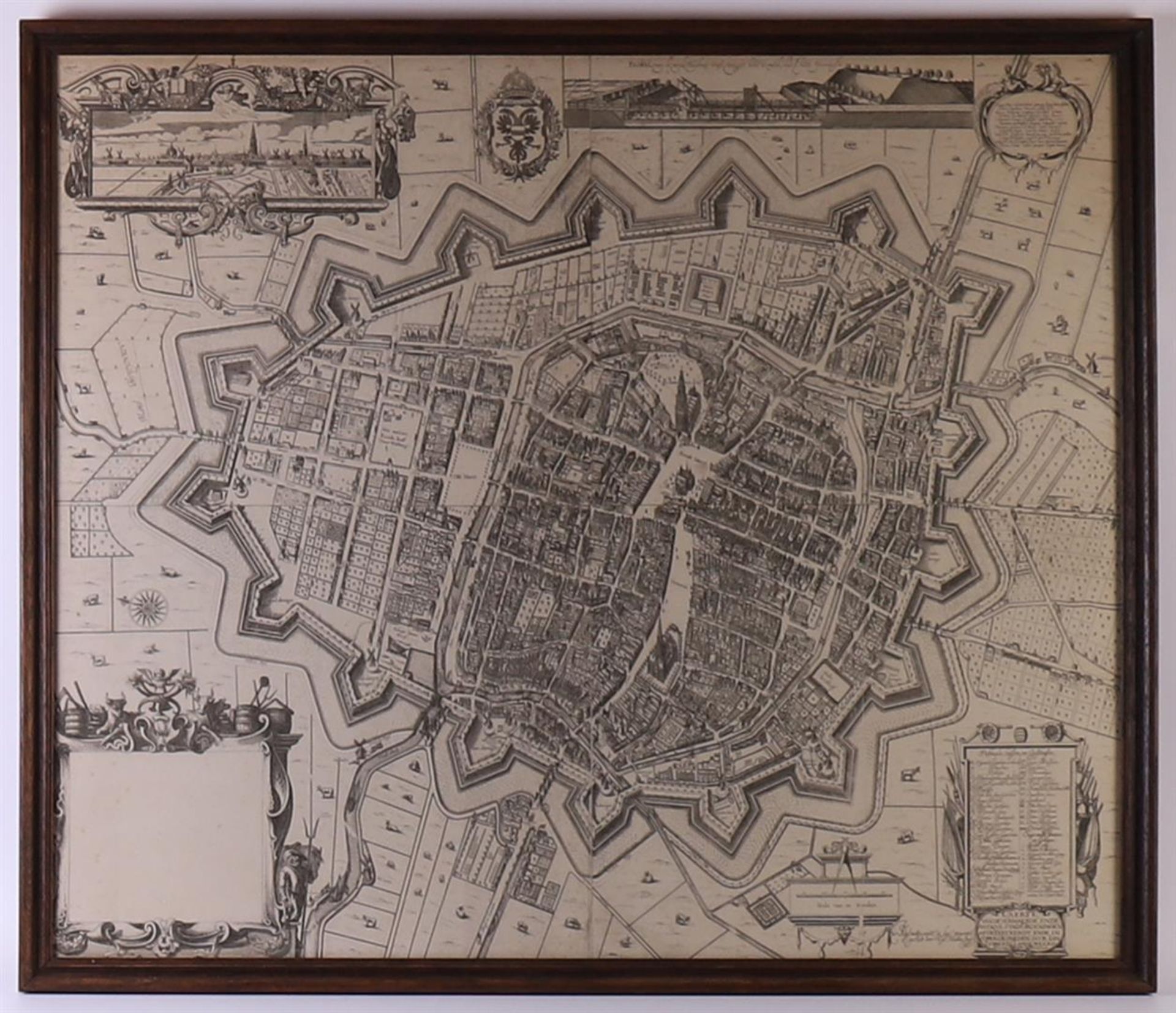 Topography. Map of the famous and antique city of Groeningen: Reproduction of the 4-part map of