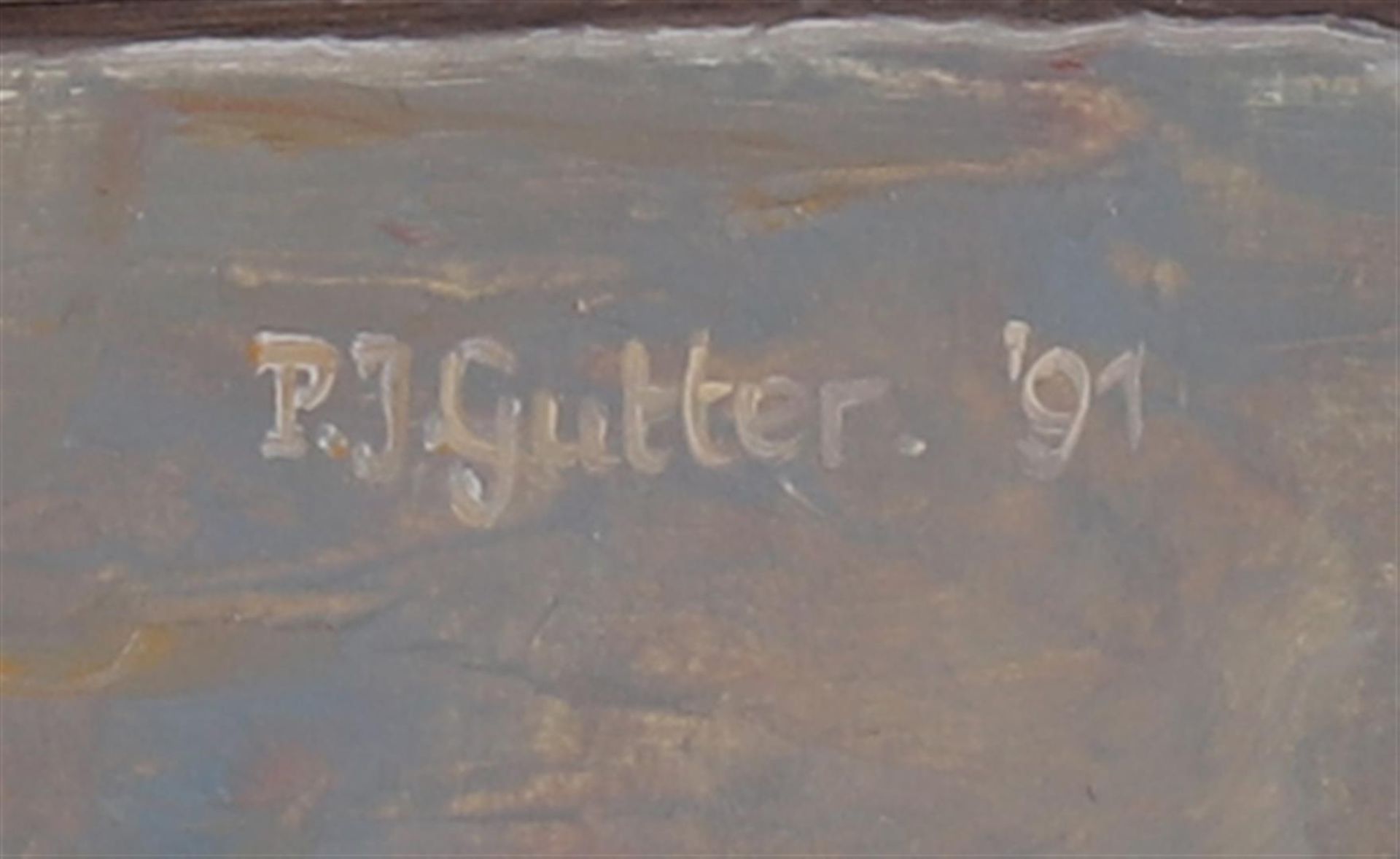 Gutter, Pieter (Piet) (1944) "Still life medicine bottles", signed in full right and '91, oil - Image 2 of 2