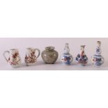 A lot of various etagère porcelain, including Imari and rouge de fer cups, China, including 18th