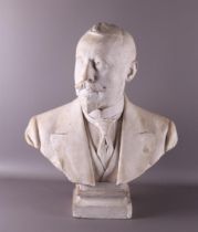 A plaster bust of 'Jan Buiskool', mayor of Delzijl, ca. 1932-1936 (origin R. Martens, son of