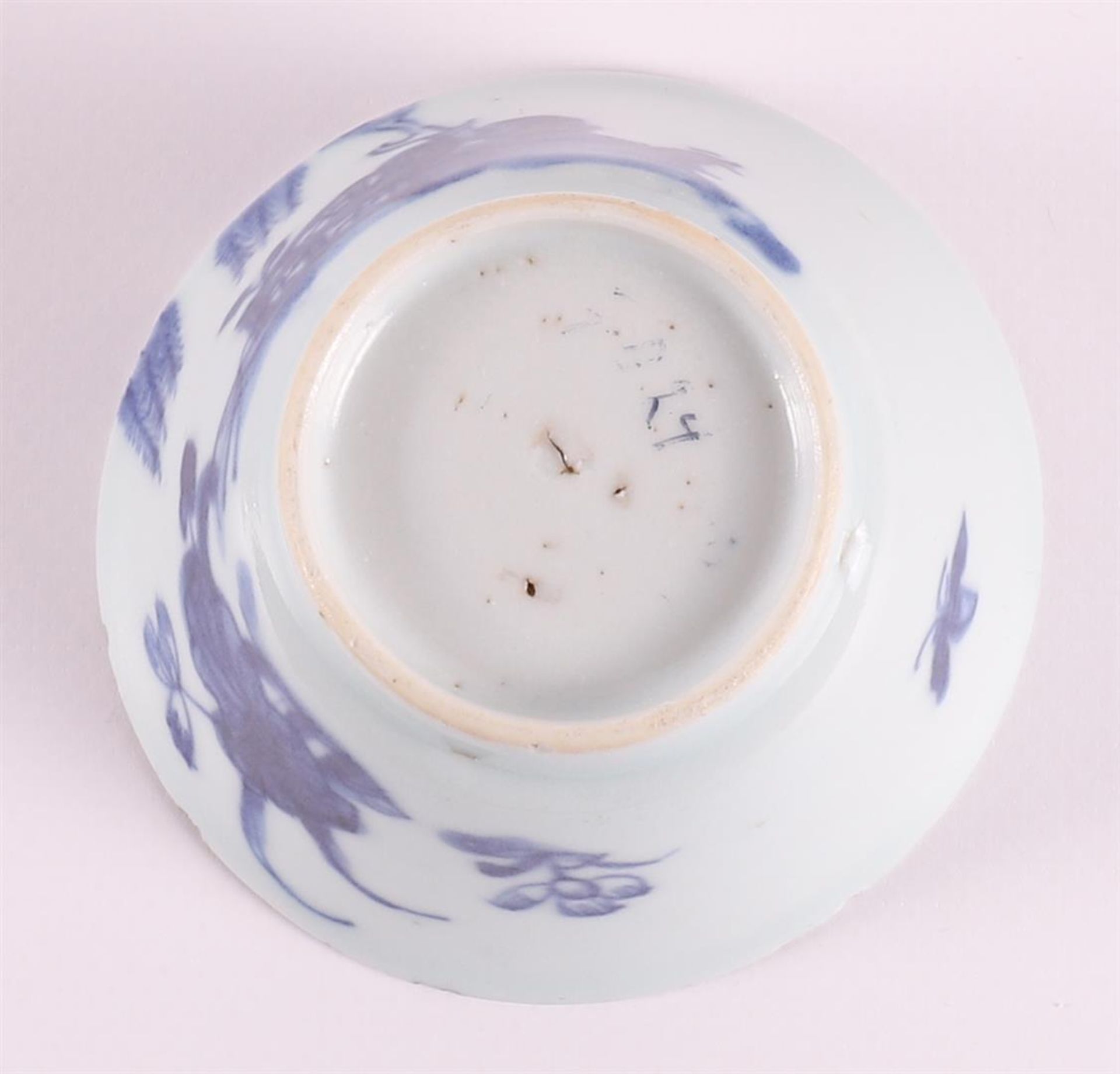 Two blue/white porcelain cups and saucers, China, Qianlong, 18th century. Blue underglaze decor of - Image 9 of 9