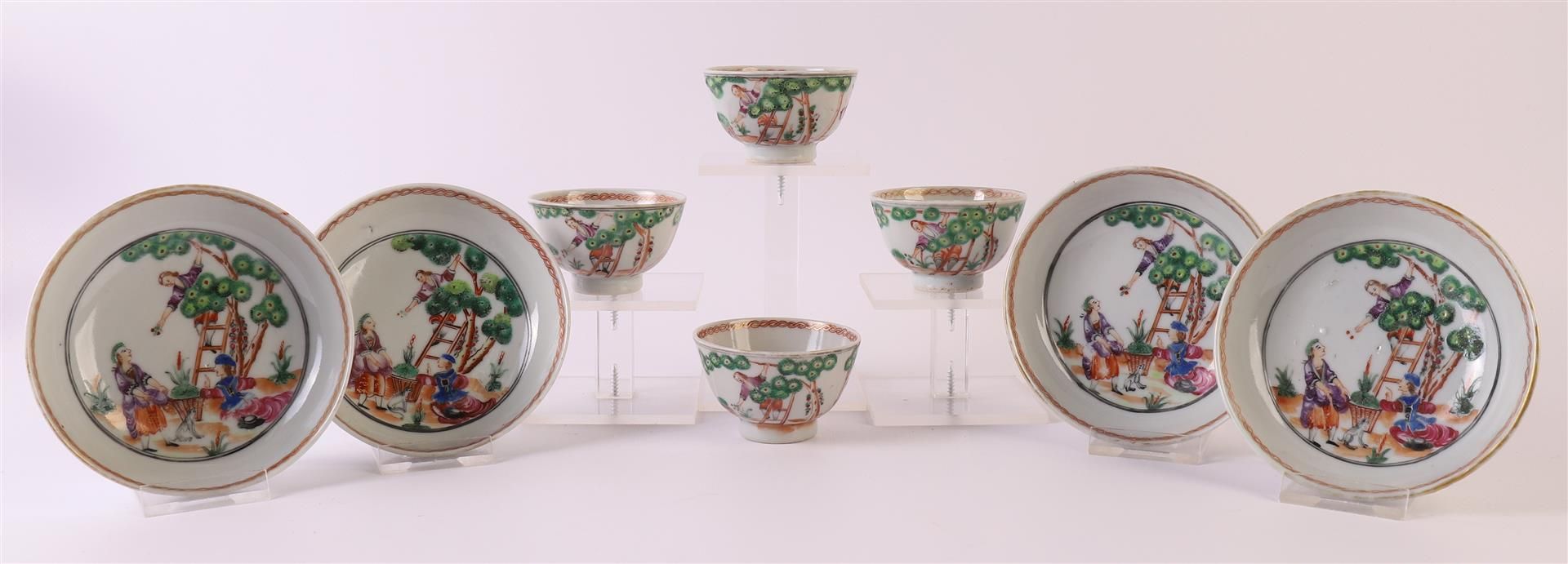 Four porcelain cups and accompanying saucers, Chine de Commande, China, Qianlong, 18th century. - Image 2 of 22