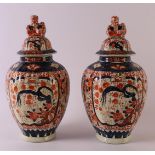A set of earthenware Imari-style lidded vases, Holland, Jan Heinen Spakenburg, 2nd half of the
