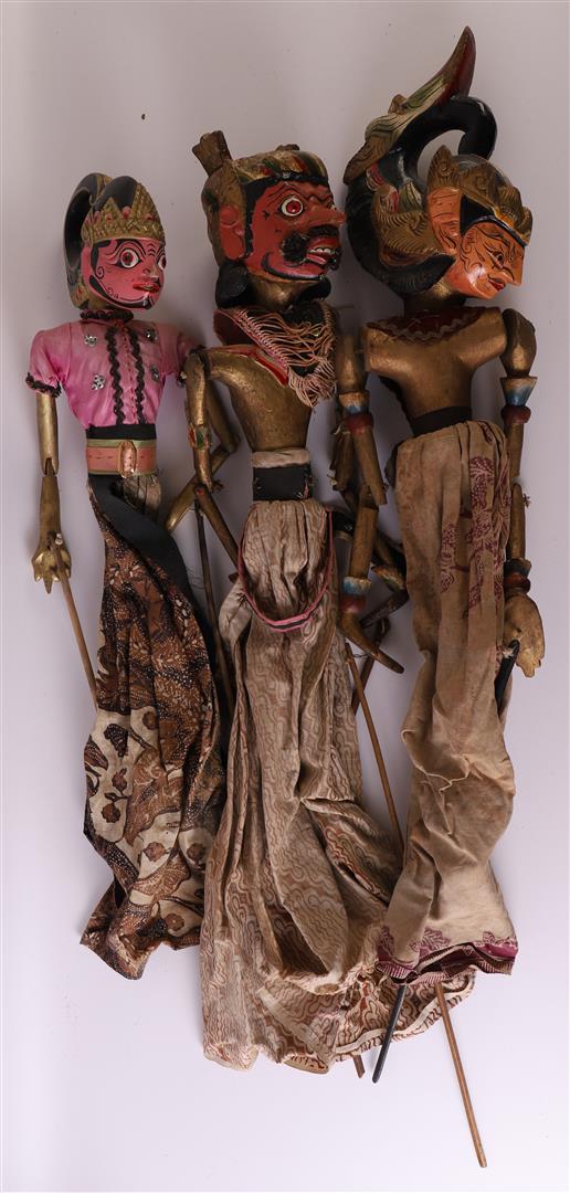 A lot of various wayang golèk dolls, Indonesia, 20th century, to. 11x. - Image 4 of 4