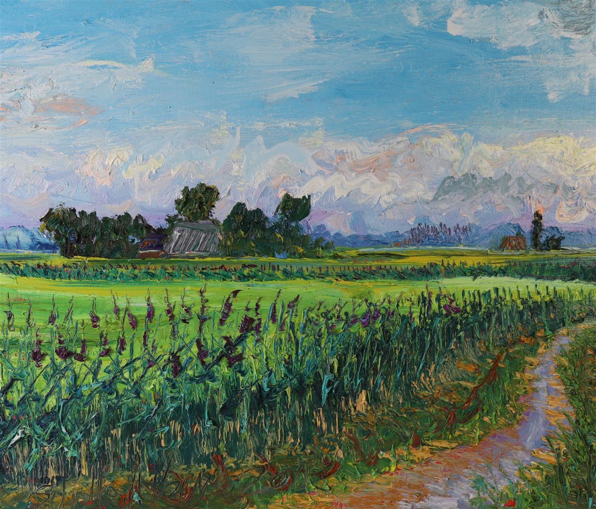 Scholte-Albers, Gertjan (1971-) "Bij Fransum", signed m.o 'Schholte Albers 2010', oil paint/ - Image 4 of 7