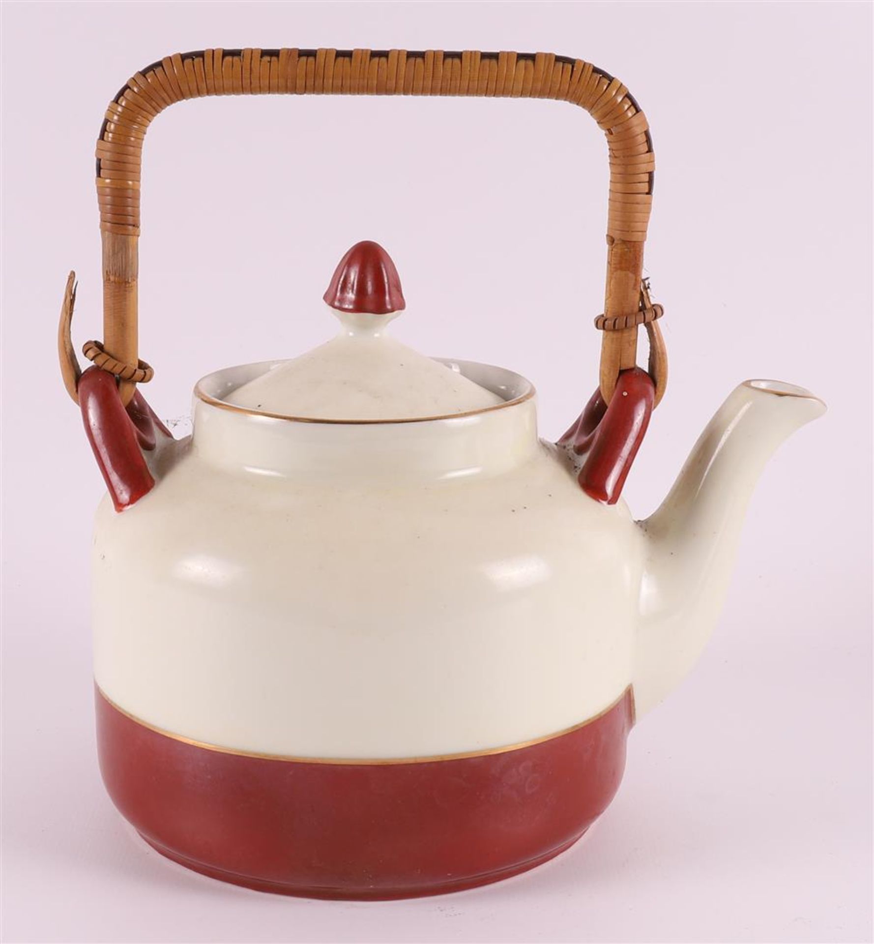 A porcelain Droste cacao chocolate kettle with five cups and saucers, ca. 1930. Commissioned by - Bild 9 aus 12