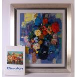 Manders, Frans (1939-) "Flower still life", circa 2009, signed in full lower left, oil paint/