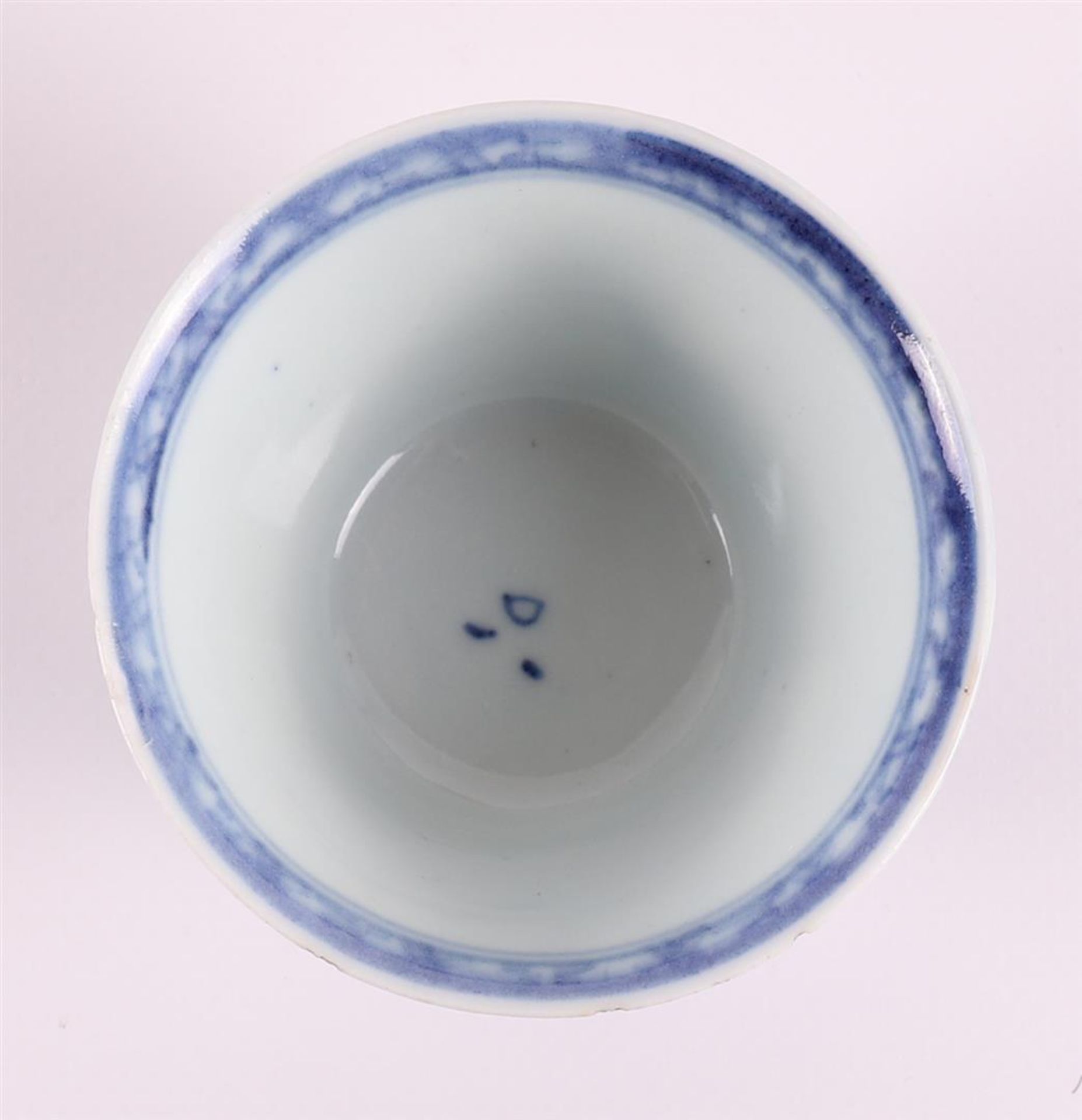 Two blue/white porcelain cups and saucers, China, Qianlong, 18th century. Blue underglaze decor of - Image 8 of 9