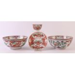 A set of Amsterdam colorful porcelain bowls, China, Qianglong, 18th century. Polychrome decor of