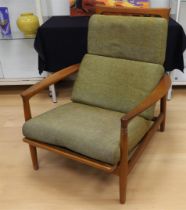 A vintage Scandinavian design chair, possibly Niels Bach, Denmark, 1960s, h 92 x w 77 x d 88 cm.