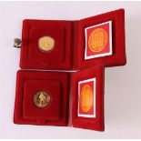 Two 983/1000 gold ducats 1985, proof quality. 3.494 grams per piece, up to. 2x.