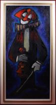 Road, from the (Dutch school 20th century) "Clown with violin", signed in full r.o and '50, oil