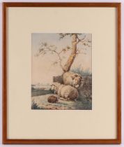 Kobell (II), Jan Babtist (Delfshaven 1778-1814) "Sheep in landscape", signed in full right,