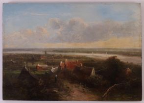 Kluijver, Pieter Lodewijk F (Amsterdam 1816-1900) "Summer river landscape", signed in full, oil