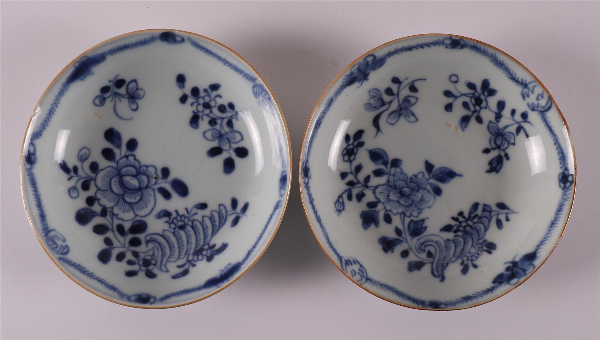 Six blue/white porcelain cups and saucers, China, Qianlong, 18th century. - Image 2 of 20