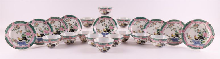 A series of twelve cups and nine saucers, Japan, around 1900.