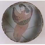 A polychrome ceramic bowl signed on the back: M. Klaver