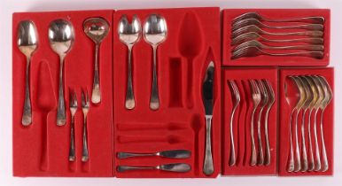 A Sterling 925/1000 silver cutlery fragment including spoons, forks and knives.