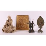 A lot of Asian art, including immortal soapstone and plaque, including China.